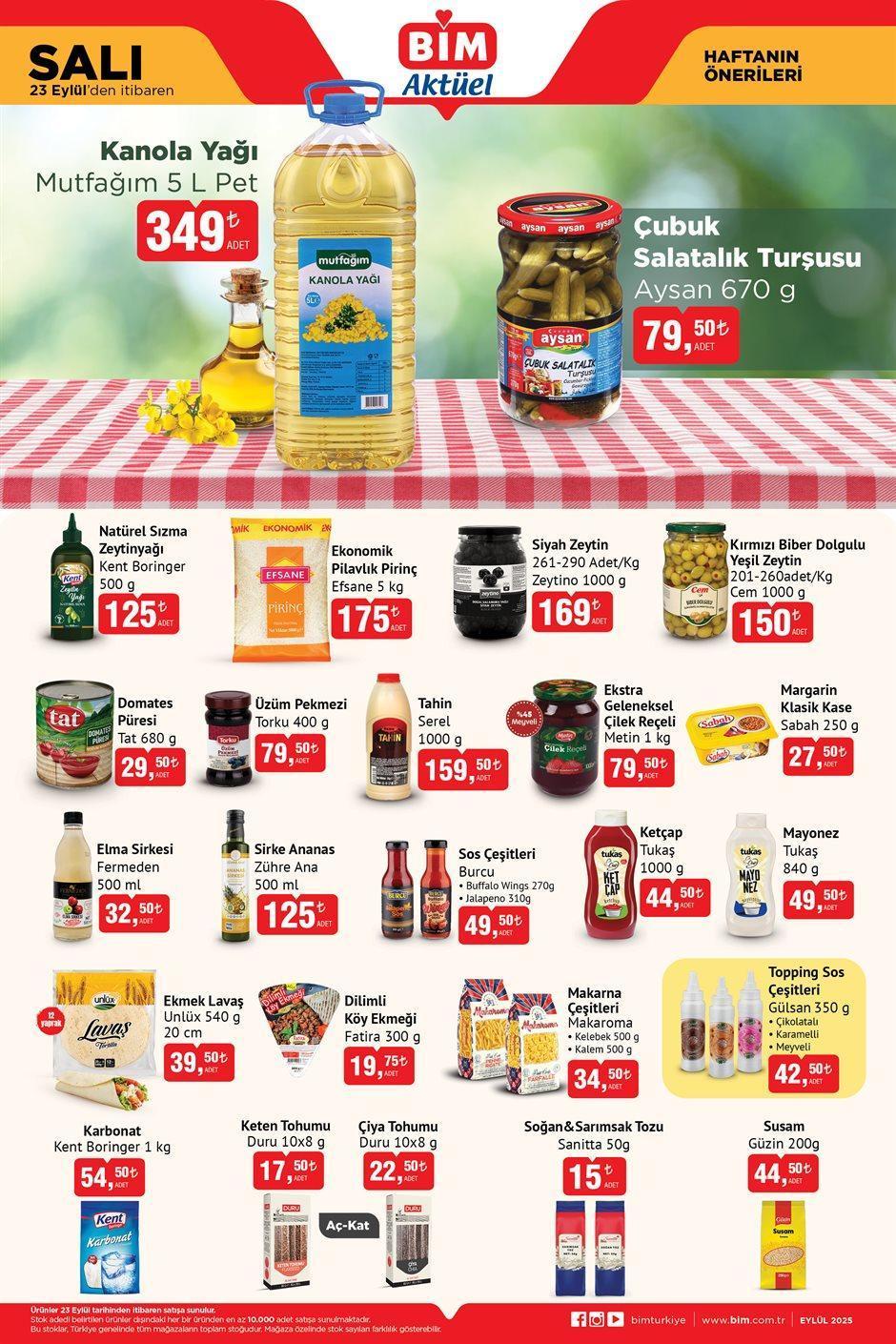 23 EYLÜL SALI BİM KATALOĞU SATIŞTA