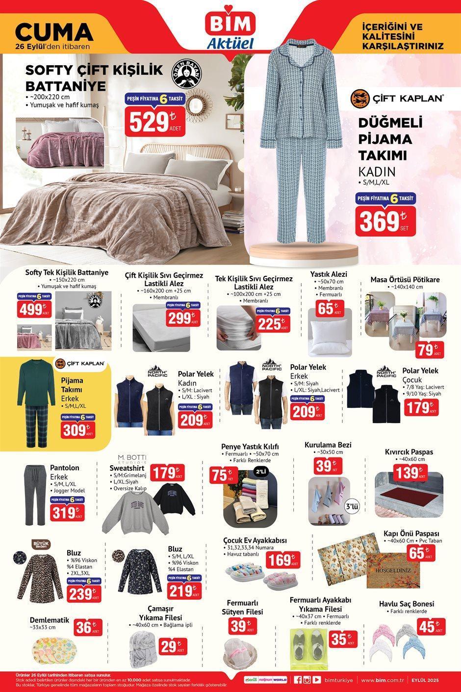 26 EYLÜL CUMA BİM AKTÜEL KATALOĞU