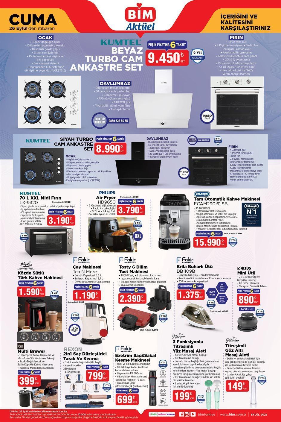 BİM AKTÜEL 26 EYLÜL 2025 KATALOĞU