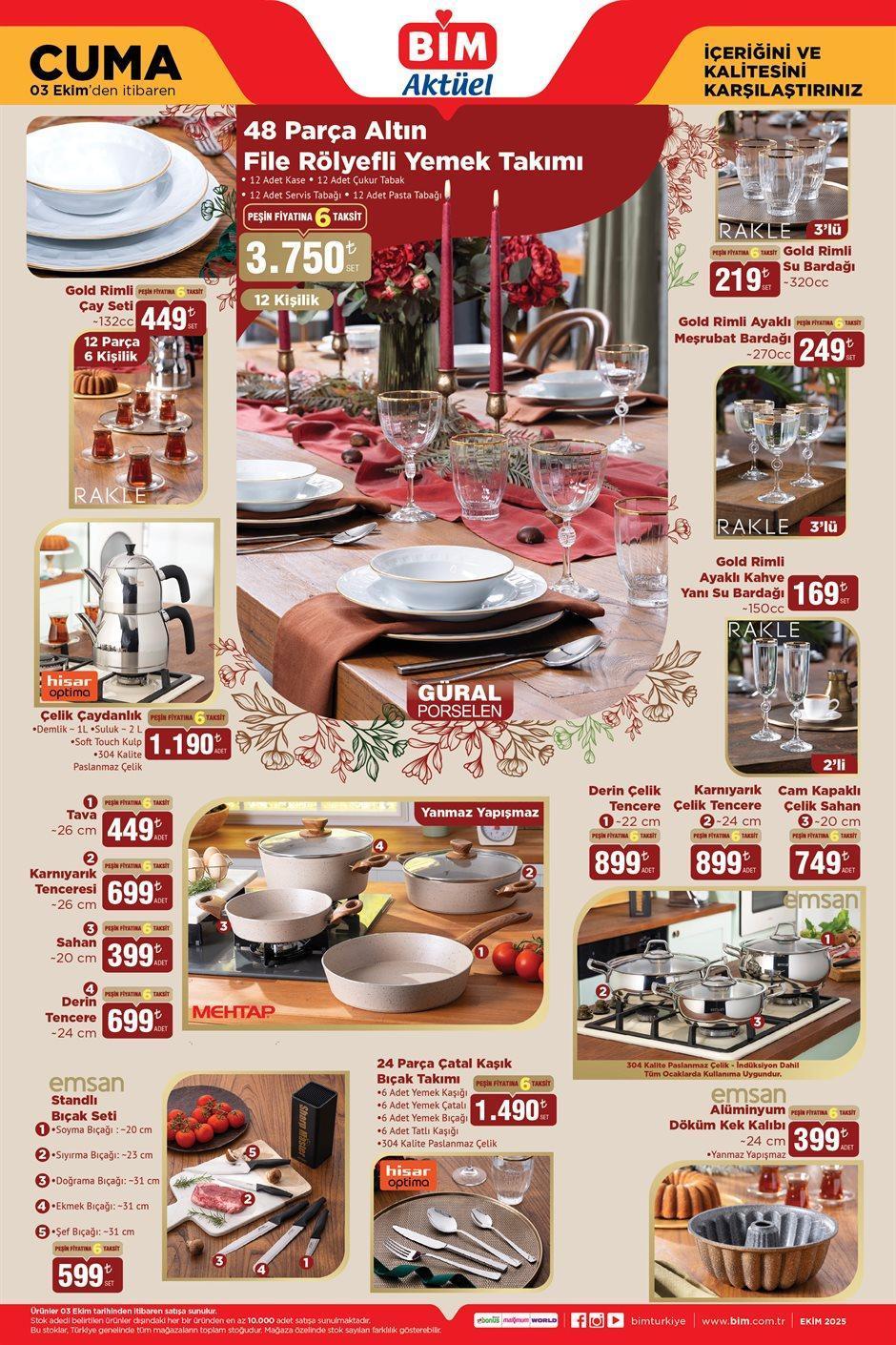 3 EKİM CUMA BİM AKTÜEL KATALOĞU