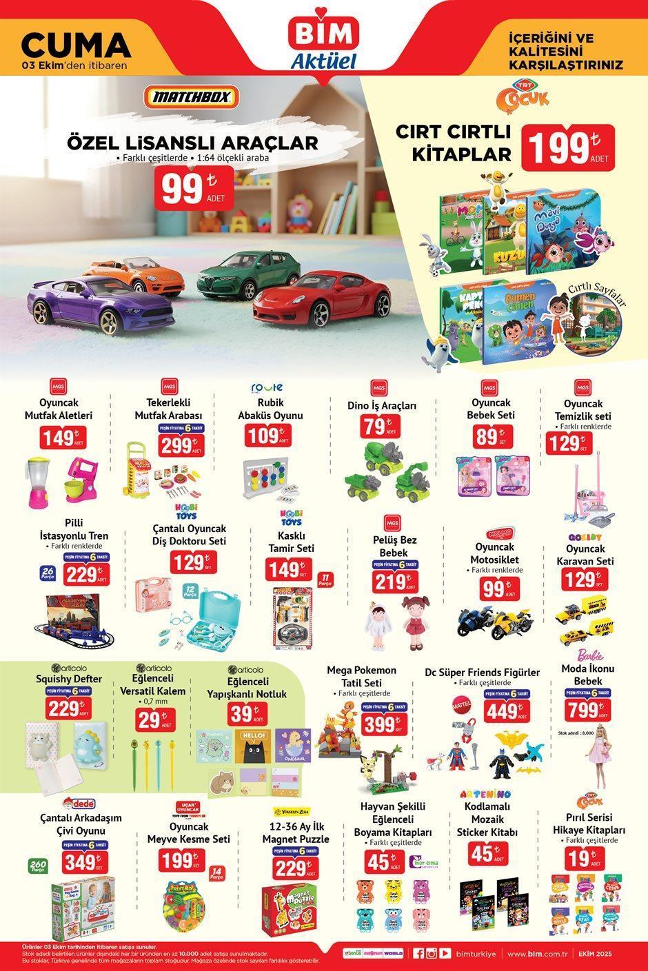 BİM 3 EKİM CUMA AKTÜEL KATALOĞU