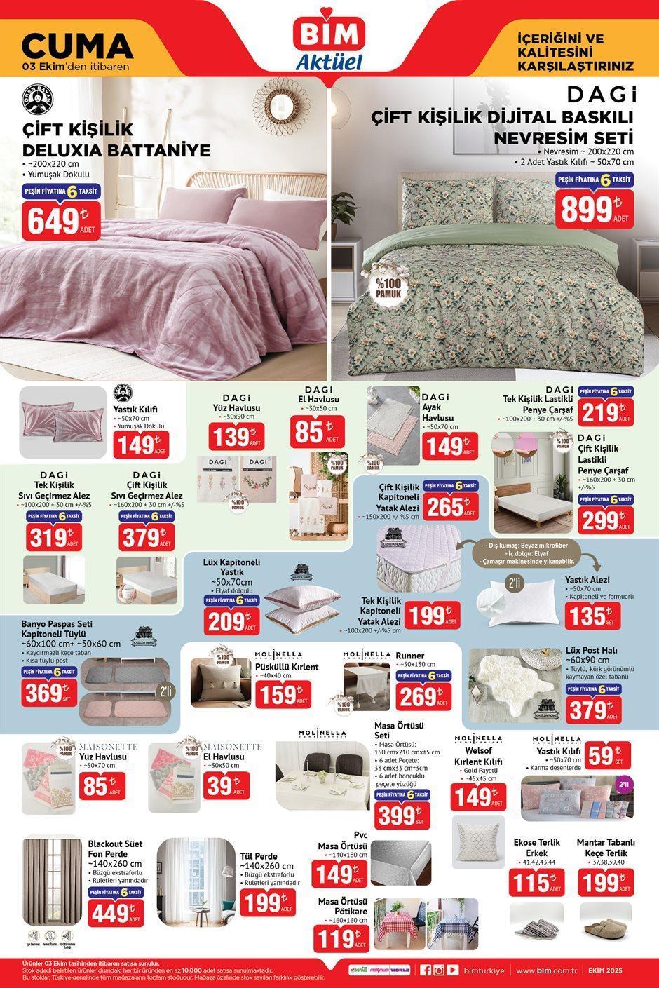 BİM 3 EKİM CUMA AKTÜEL KATALOĞU