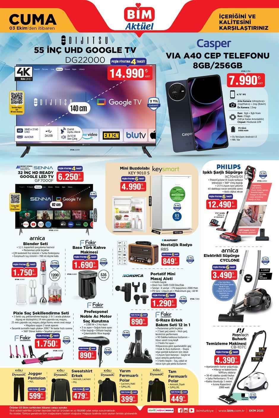 BİM 3 EKİM CUMA AKTÜEL KATALOĞU