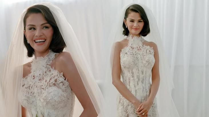 Bu kez filtreyi kaldırdı yeni kareler geldi! Selena Gomez'in düğün pastası dikkat çekti