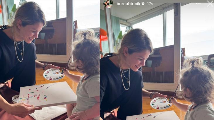 Burcu Biricik ve kızı Lunanın eğlenceli halleri