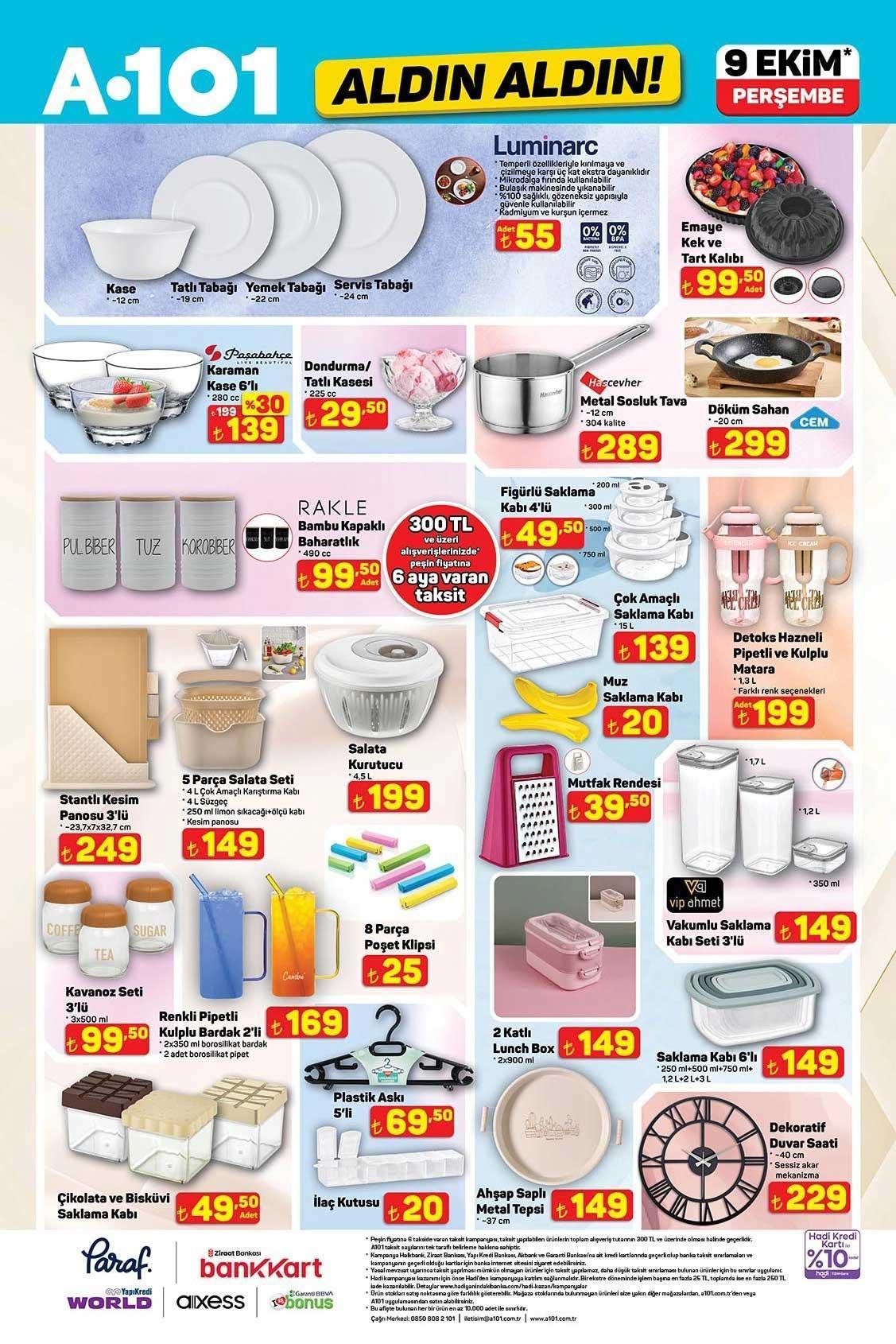 A101 ALDIN ALDIN 9 EKİM AKTÜEL KATALOĞU