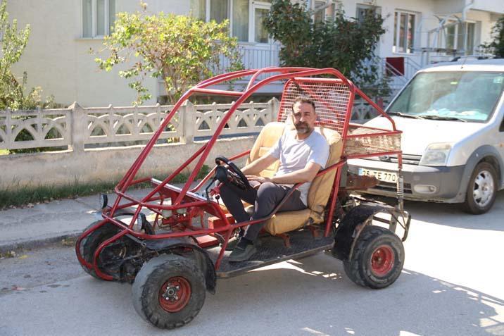 20 bin TL’ye hurda araç yaptı, 370 kilometreyi 5 litre benzinle gitti