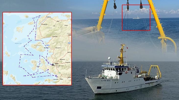 Ege'de araştırma yapan Türk gemisinin rotası dikkat çekti! Yunanistan çıkış yolu arıyor