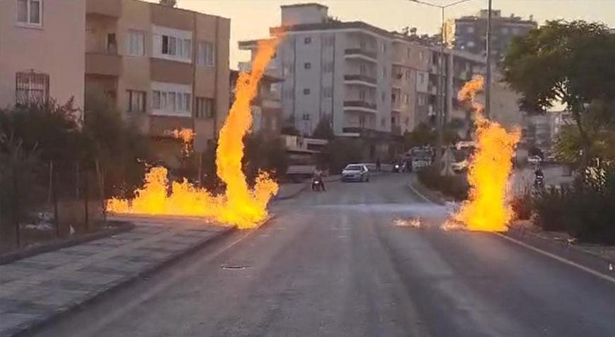 Mersin'de doğal gaz hattında feci yangın! 2 kişi yaralı