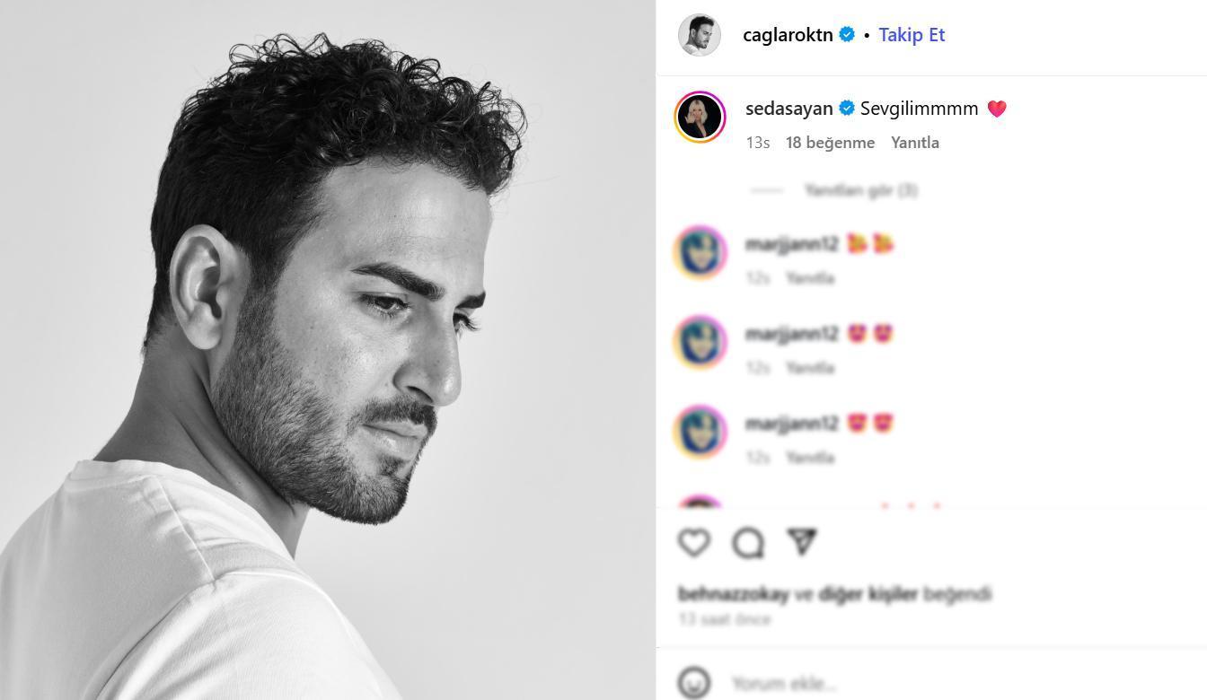 Çağlar Ökten shared a romantic comment from Seda Sayandan without delay
