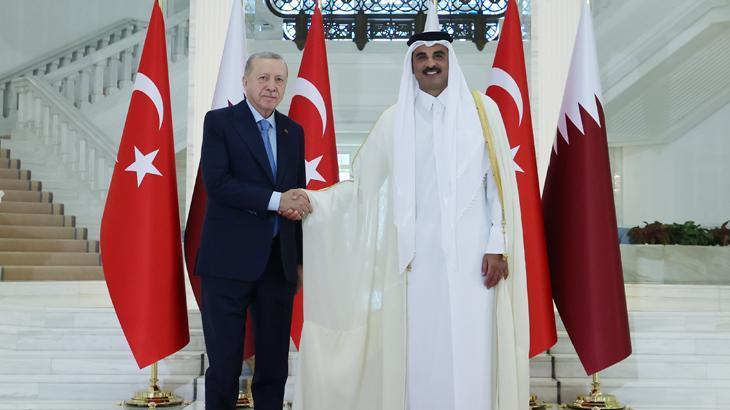 Cumhurbaşkanı Erdoğan, Doha'da Katar Emiri Al Sani ile bir araya geldi