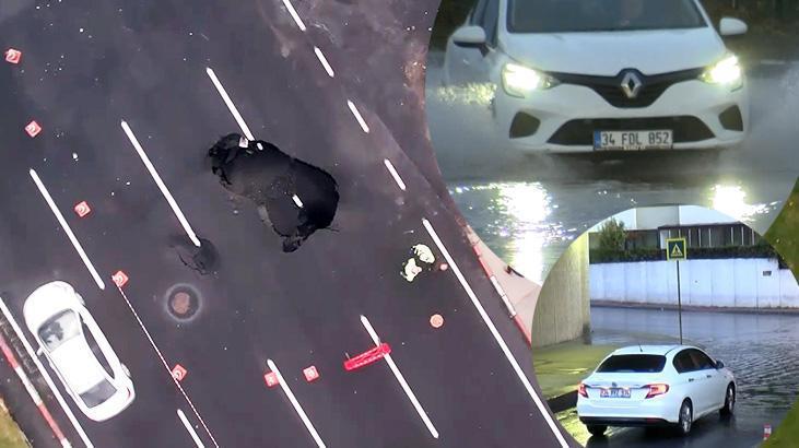 İstanbul'da sağanak etkisi! Vatan Caddesi çöktü, alt geçitleri su bastı