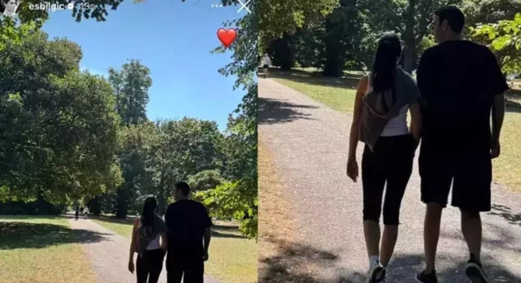 Esra Bilgiçten sevgilisi Faruk Sabancıya aşk dolu bakışlar