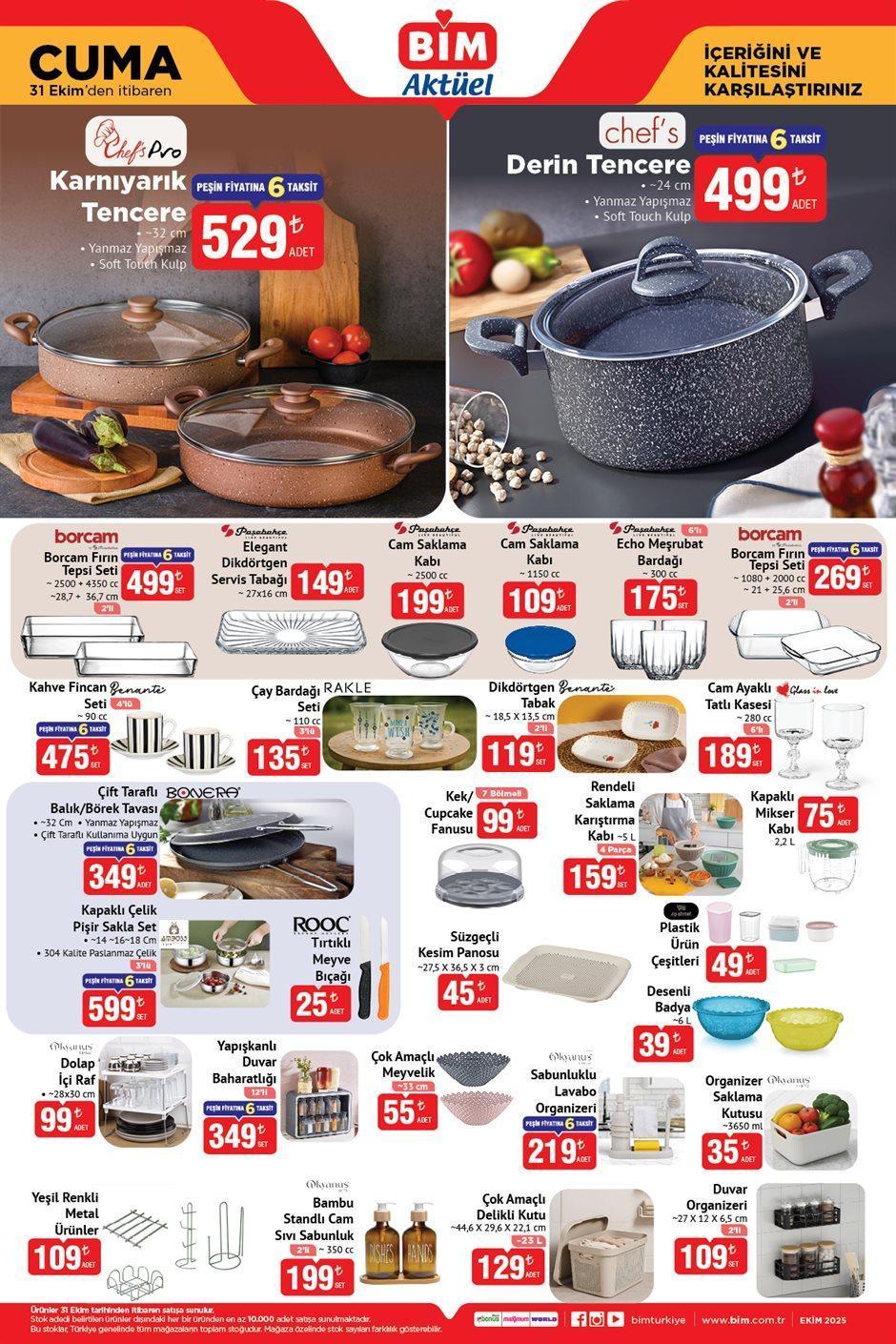 BİM 31 EKİM CUMA AKTÜEL ÜRÜNLER KATALOĞU