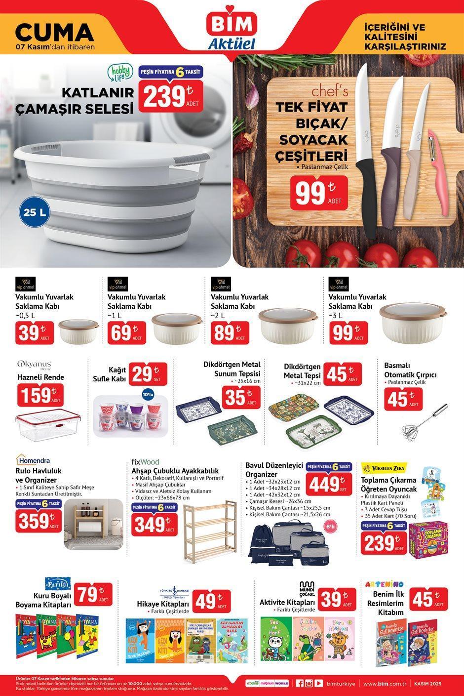 7 KASIM CUMA BİM AKTÜEL KATALOĞU