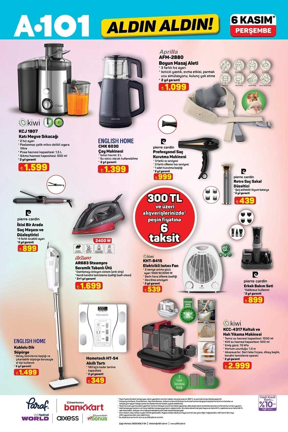 A101 ALDIN ALDIN 6 KASIM PERŞEMBE AKTÜEL ÜRÜNLER KATALOĞU