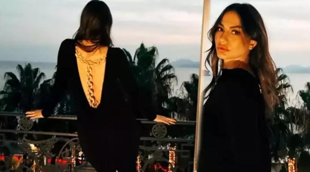 Güzelliğiyle takipçilerini büyüledi Siyahlar içindeki pozlarına beğeni yağmuru