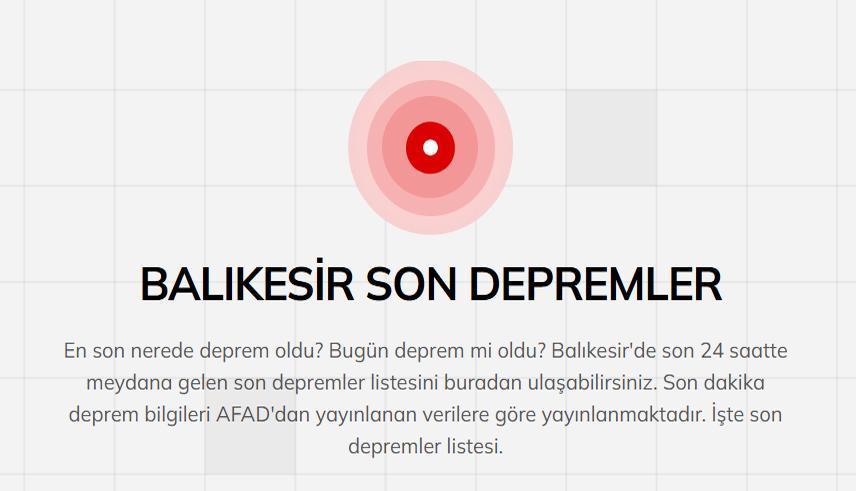 13 KASIM BALIKESİRDE SON DEPREMLER