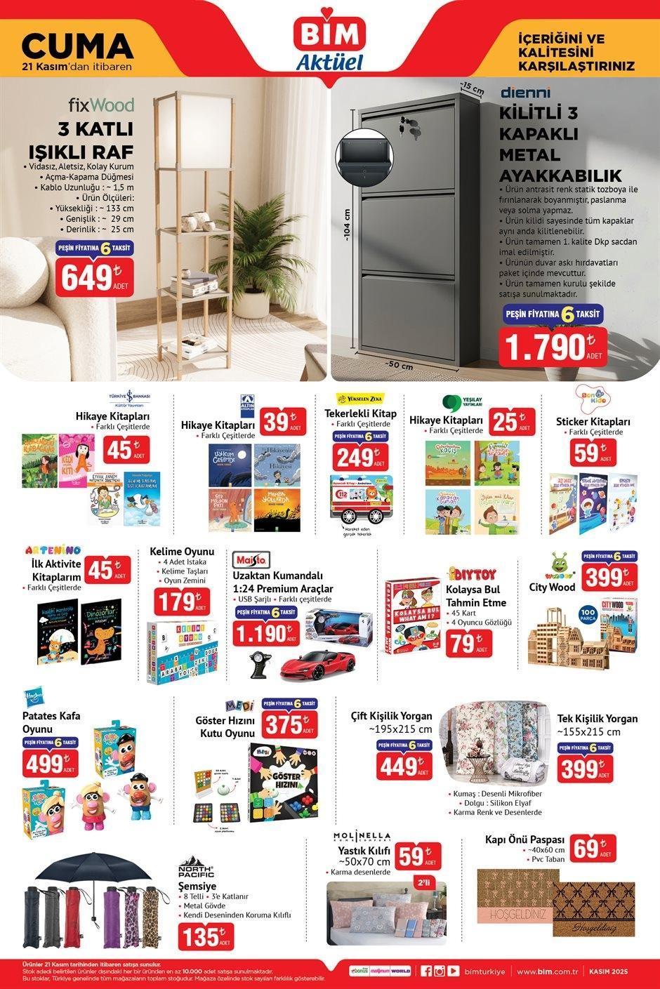 21 KASIM CUMA BİM AKTÜEL ÜRÜNLER KATALOĞU