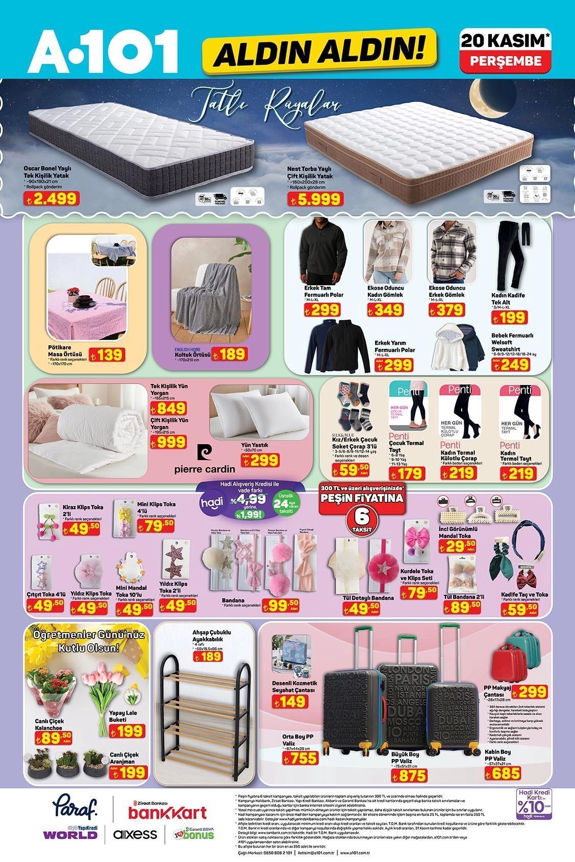 20 KASIM A101 ALDIN ALDIN AKTÜEL KATALOĞU