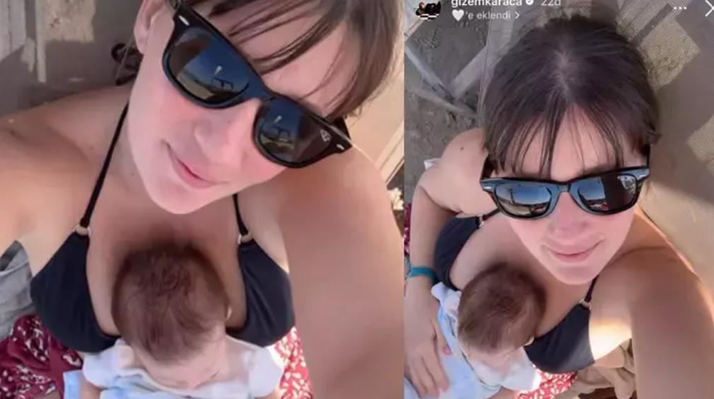 Gizem Karaca ve kızı Leyla Yazdan eğlenceli pazar pozu Gizem Karaca ve kızı Leyla Yazdan eğlenceli pazar pozu