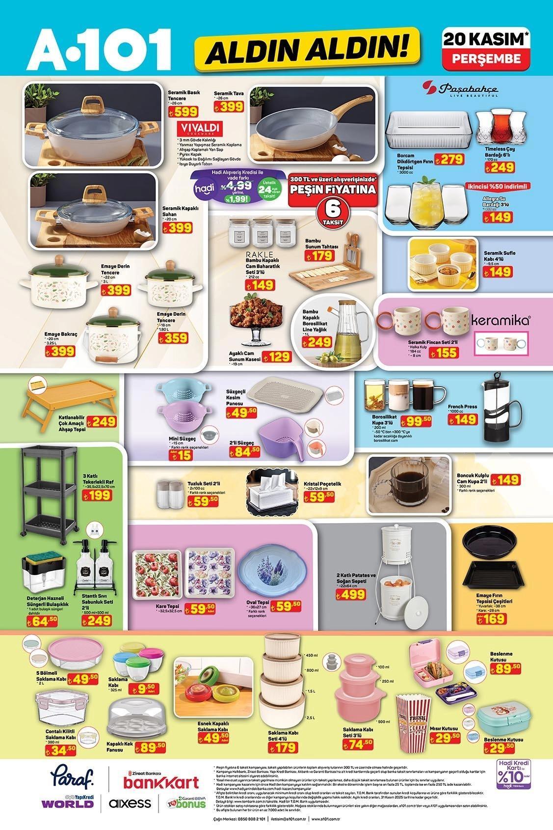 A101 ALDIN ALDIN 20 KASIM AKTÜEL İNDİRİMLERİ