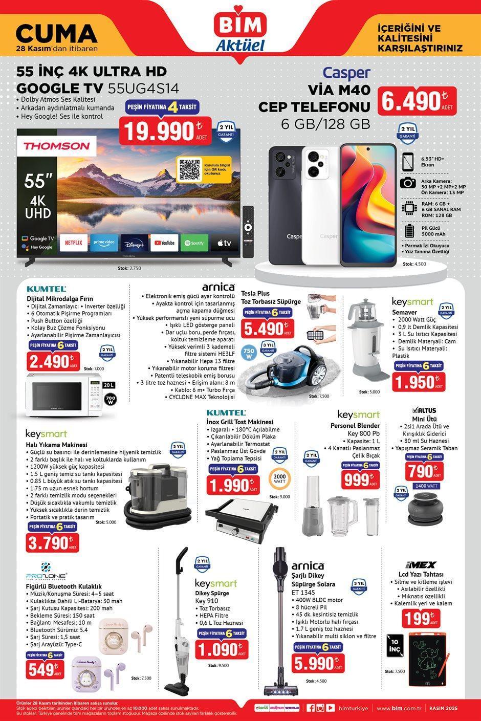 28 KASIM BİM AKTÜEL ÜRÜNLER KATALOĞU