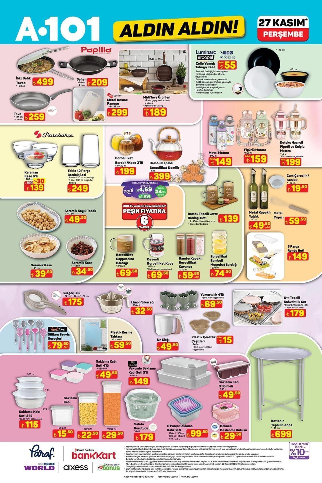 27 KASIM A101 AKTÜEL İNDİRİMLERİ