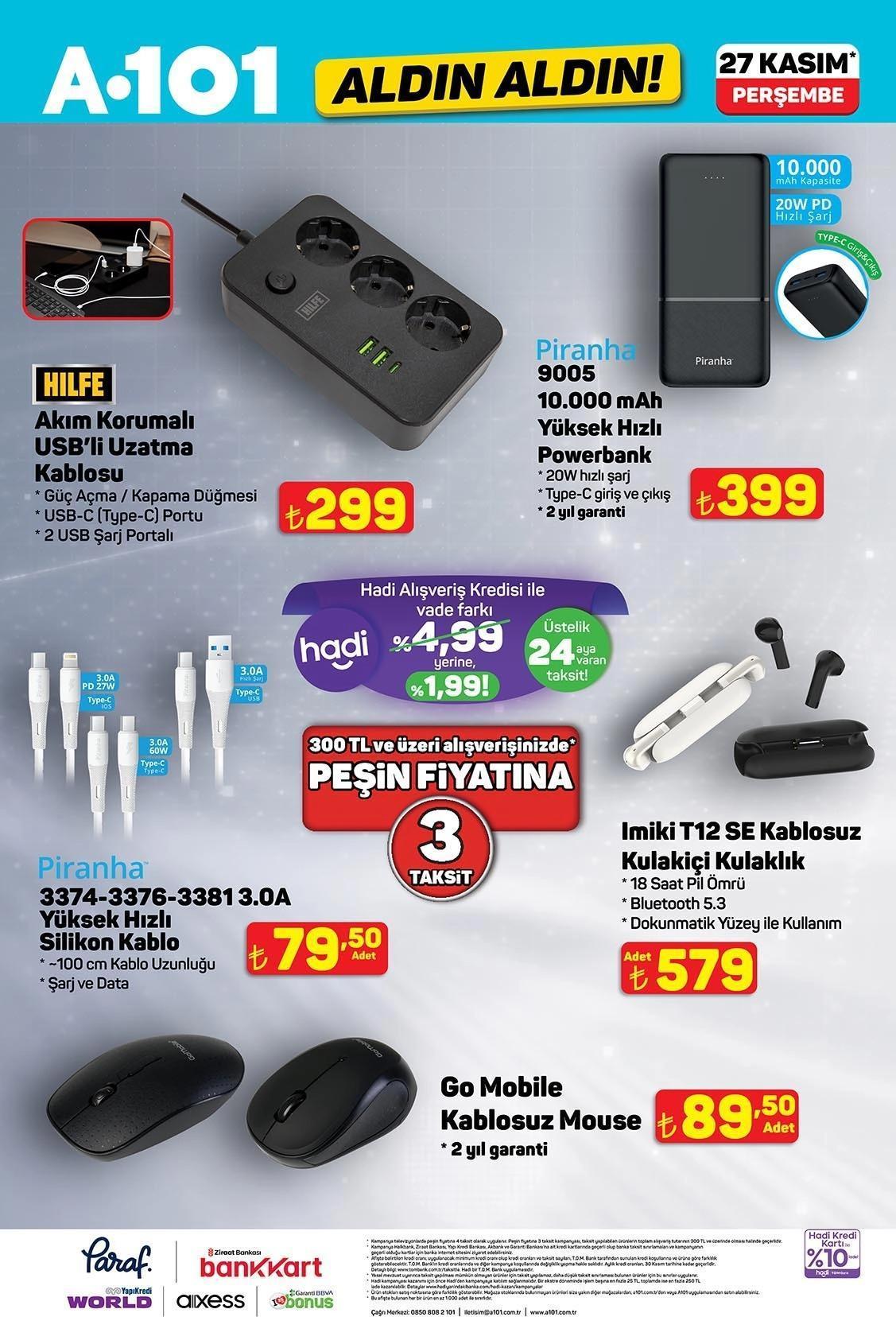 27 KASIM A101 AKTÜEL İNDİRİMLERİ