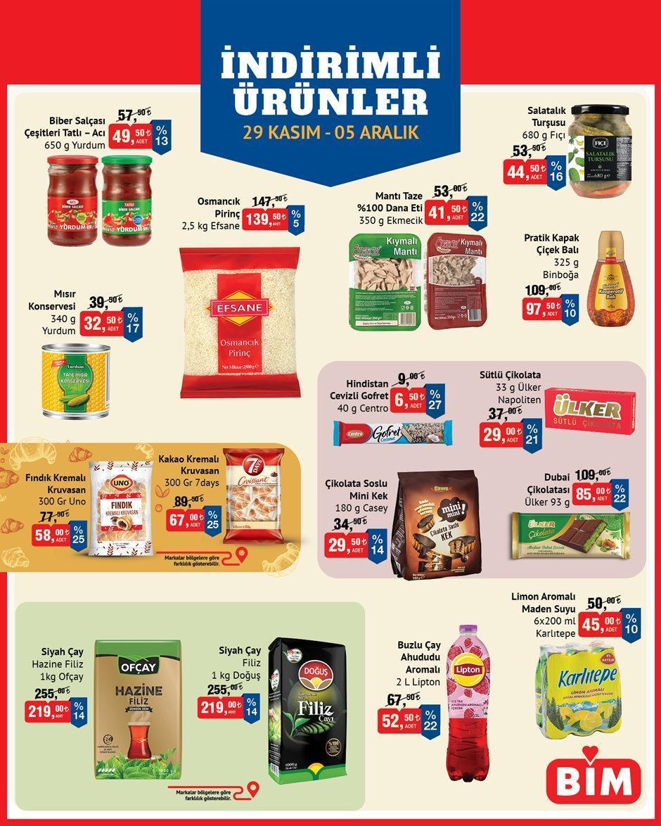 29 KASIM-5 ARALIK BİM AKTÜEL İNDİRİMLERİ