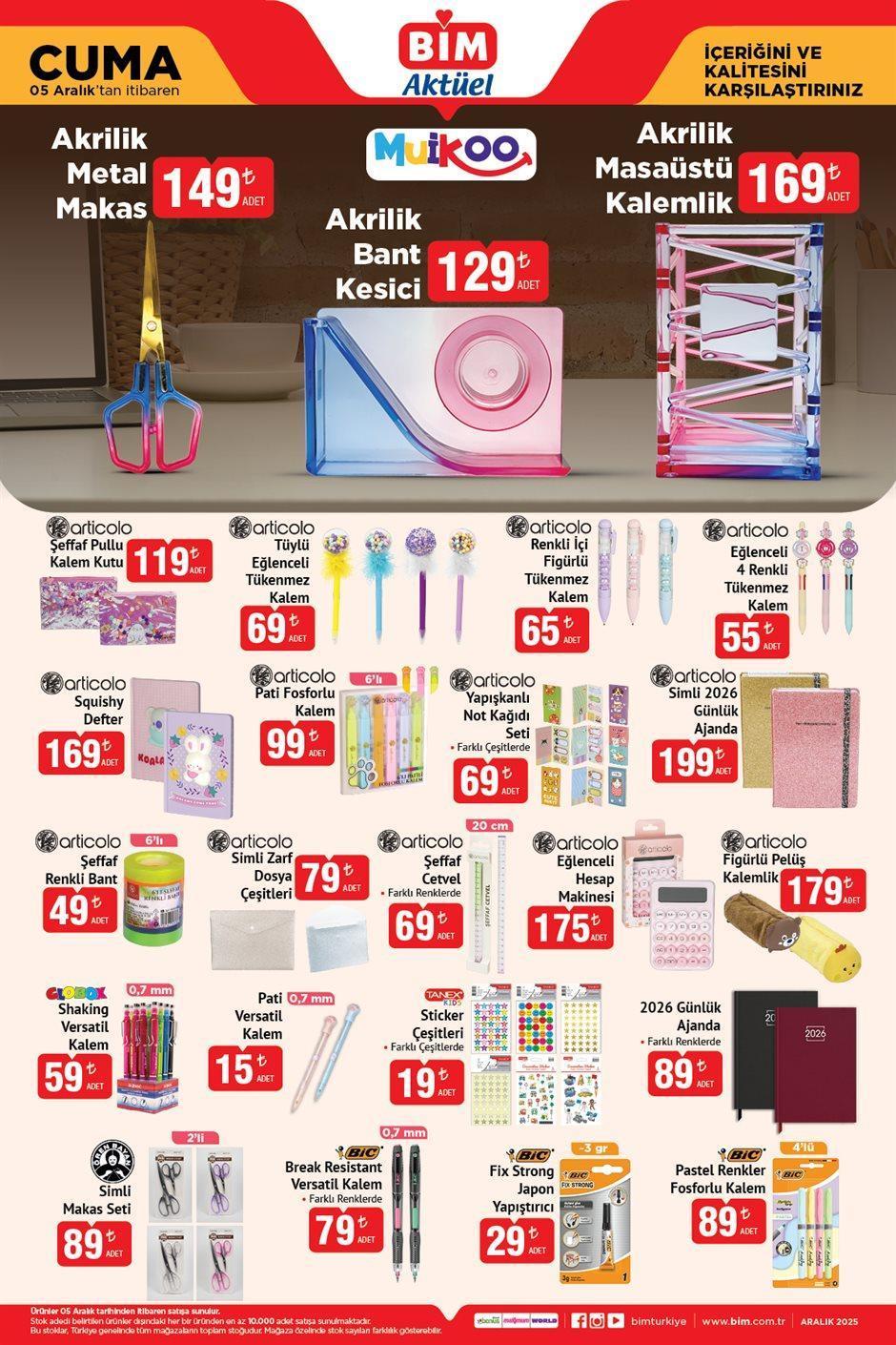 5 ARALIK CUMA BİM AKTÜEL ÜRÜNLER KATALOĞU