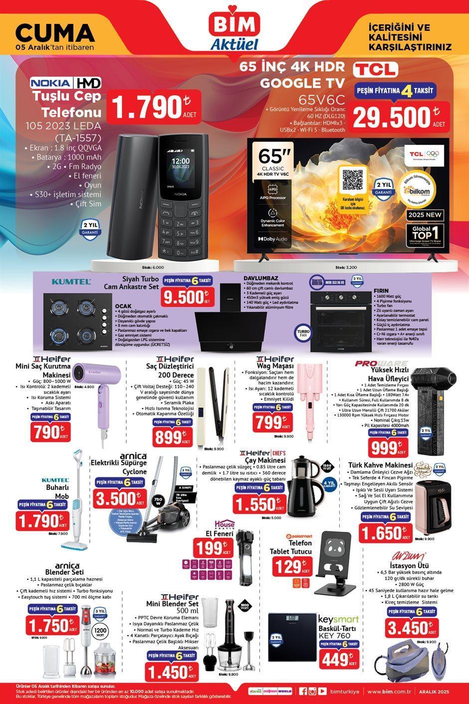5 ARALIK CUMA BİM AKTÜEL ÜRÜNLER KATALOĞU