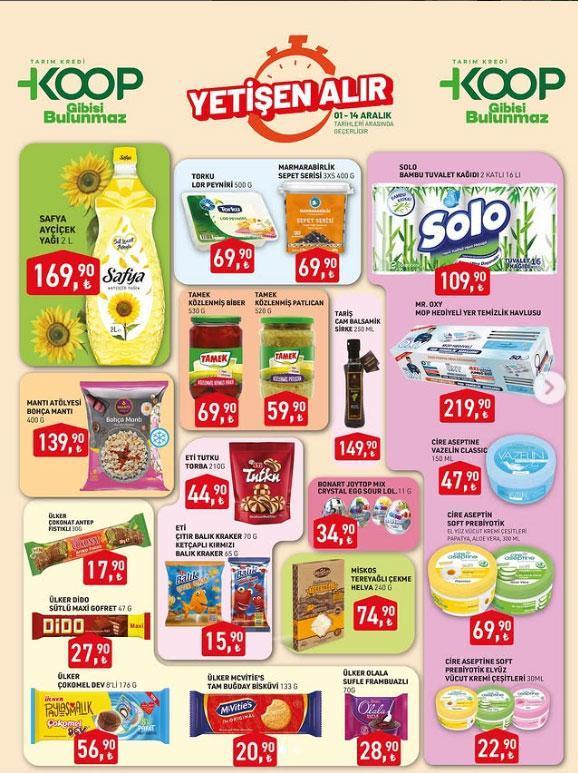 1-14 ARALIK TARIM KREDİ MARKET İNDİRİMLERİ