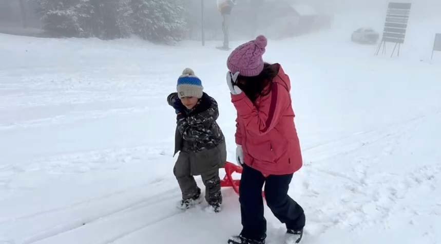 BEYAZLARA BÜRÜNEN SUSUZ HAVADAN GÖRÜNTÜLENDİ