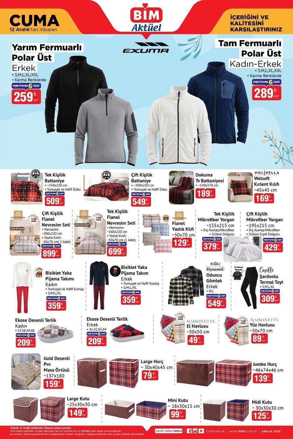 BİM 12 ARALIK CUMA AKTÜEL İNDİRİMLERİ