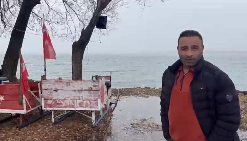 Çıldır Gölü bu yıl buz tutmadı 123 kilometrekarelik gölden şaşırtan görüntü: Kızakçılar yeni yılı bekliyor