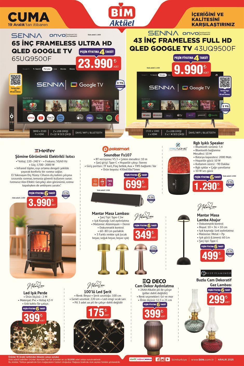 BİM 19 ARALIK CUMA AKTÜEL ÜRÜNLER KATALOĞU