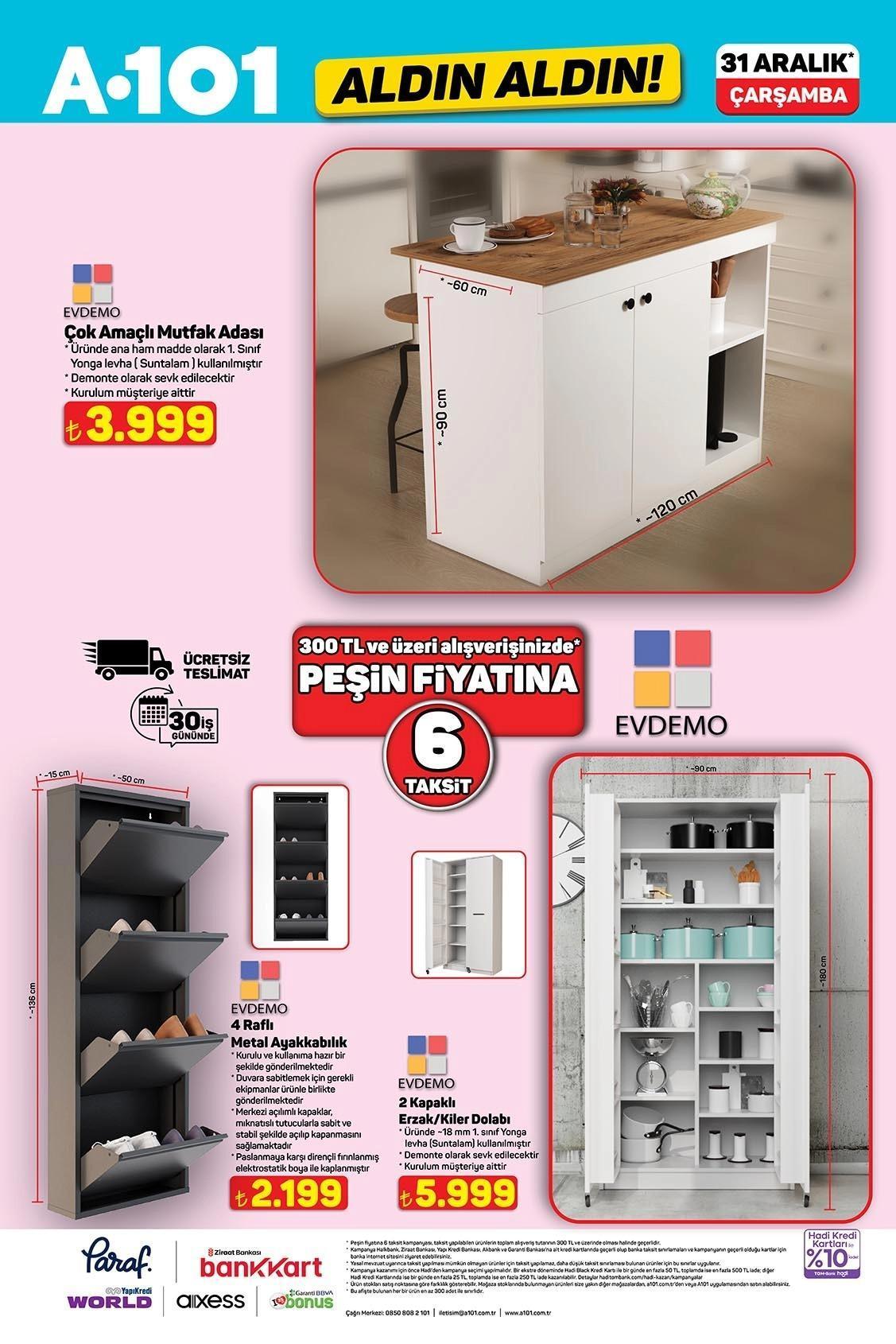 31 ARALIK ÇARŞAMBA A101 AKTÜEL KATALOĞU