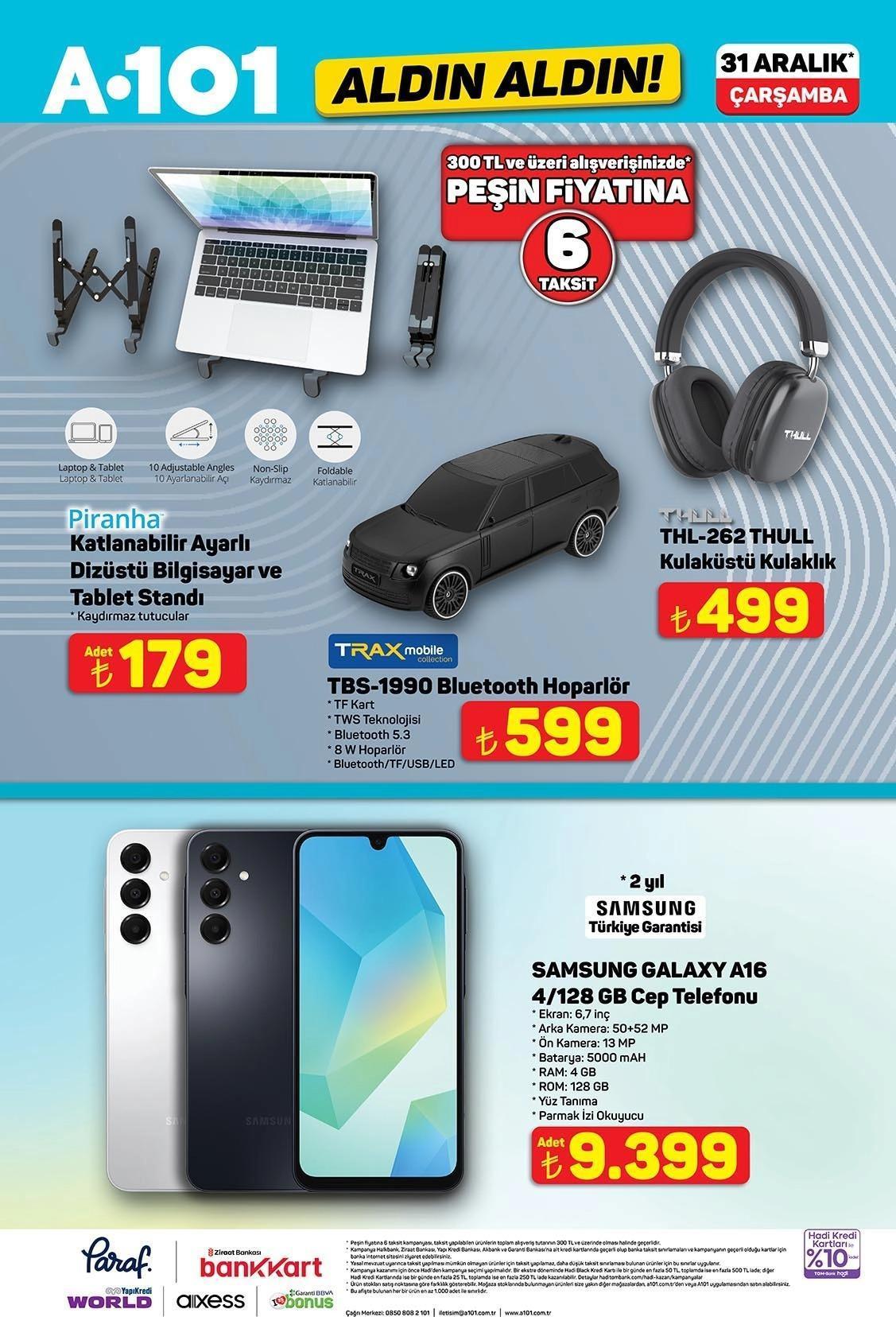 31 ARALIK ÇARŞAMBA A101 AKTÜEL KATALOĞU