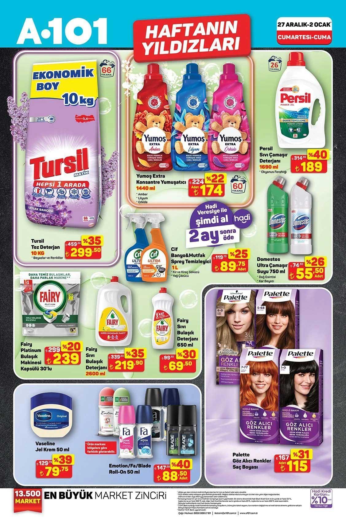 27 ARALIK-2 OCAK A101 HAFTANIN YILDIZLARI AKTÜEL KATALOĞU