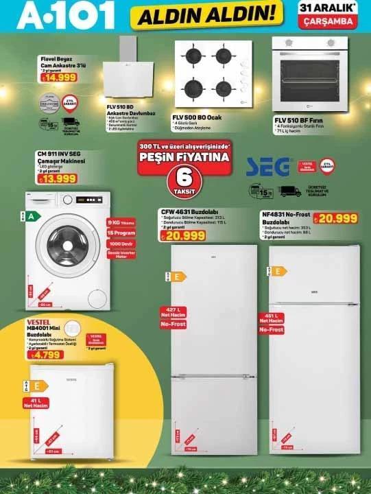 A101’den Yılbaşı Sürprizi 31 Aralık 2025 Aldın Aldın Aktüel Ürünler Listesi Belli Oldu A101 Aldın Aldın aktüel kataloğu bu hafta neler getiriyor A101 indirim broşürü ile 3lü beyaz cam ankastre seti, şarjlı süpürge...