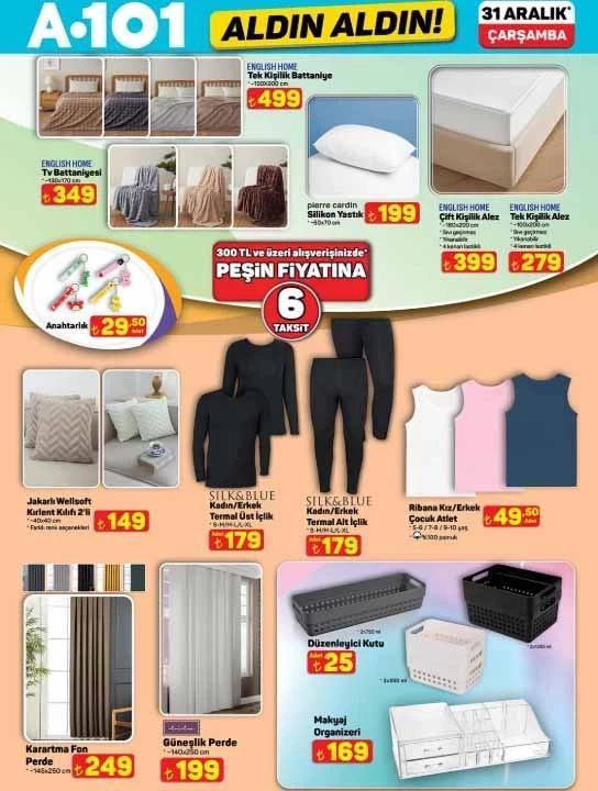 A101’den Yılbaşı Sürprizi 31 Aralık 2025 Aldın Aldın Aktüel Ürünler Listesi Belli Oldu A101 Aldın Aldın aktüel kataloğu bu hafta neler getiriyor A101 indirim broşürü ile 3lü beyaz cam ankastre seti, şarjlı süpürge...