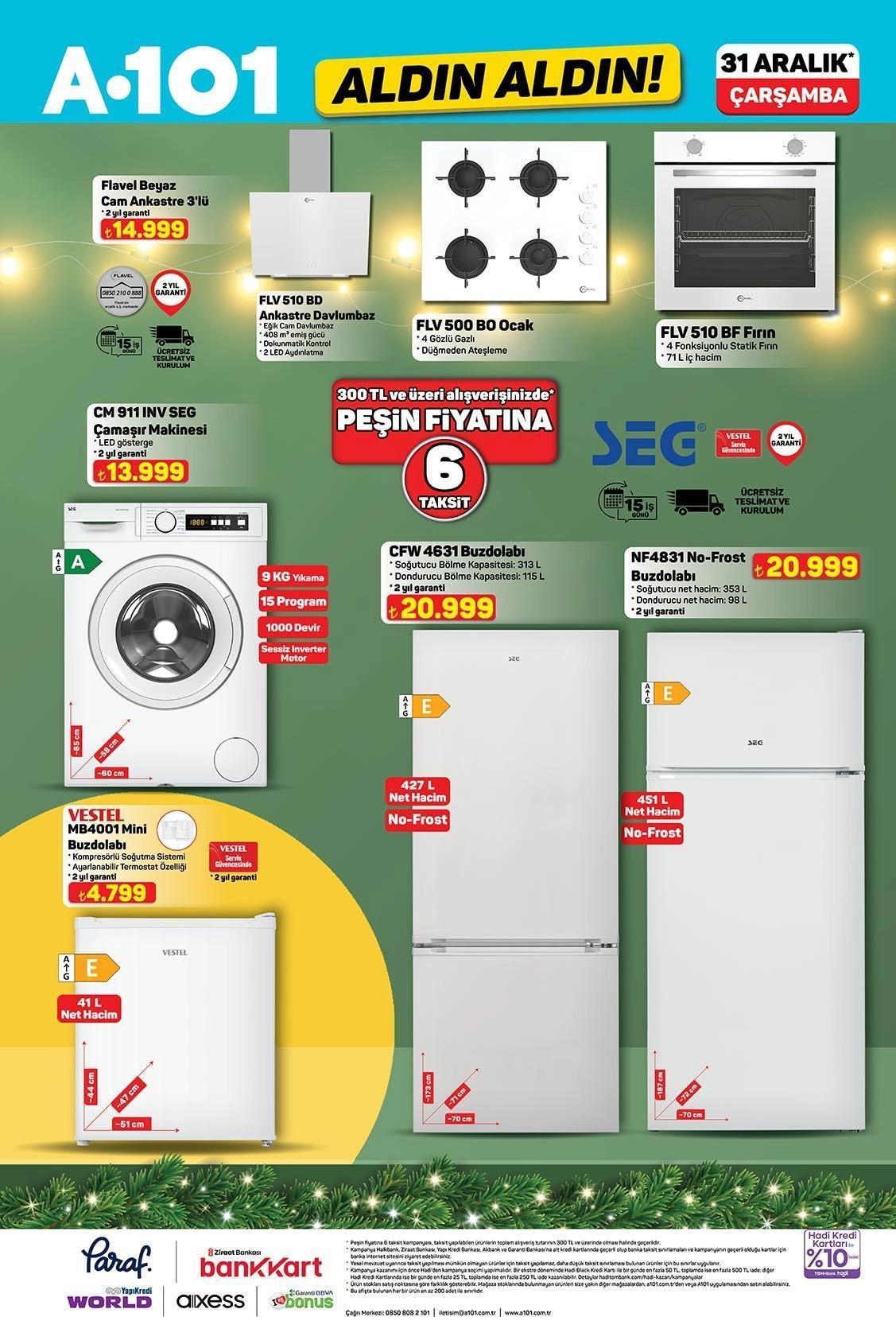 31 ARALIK ÇARŞAMBA A101 AKTÜEL KATALOĞU