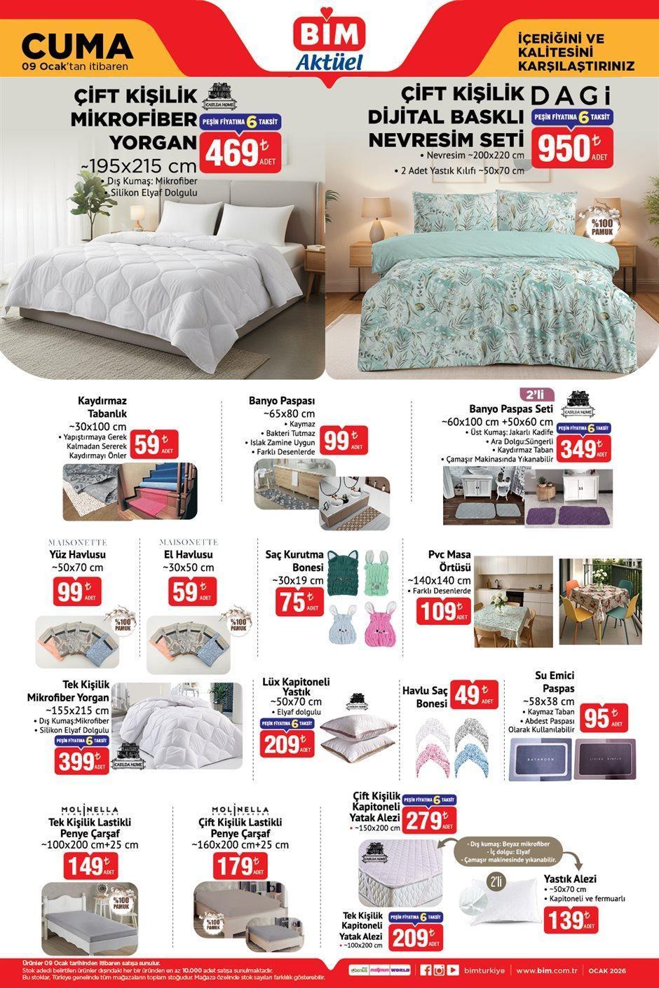 9 OCAK CUMA BİM AKTÜEL KATALOĞU