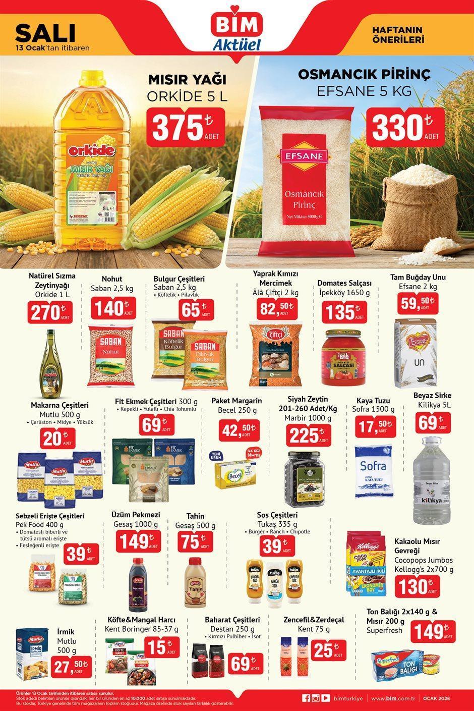 13 OCAK SALI BİM AKTÜEL KATALOĞU