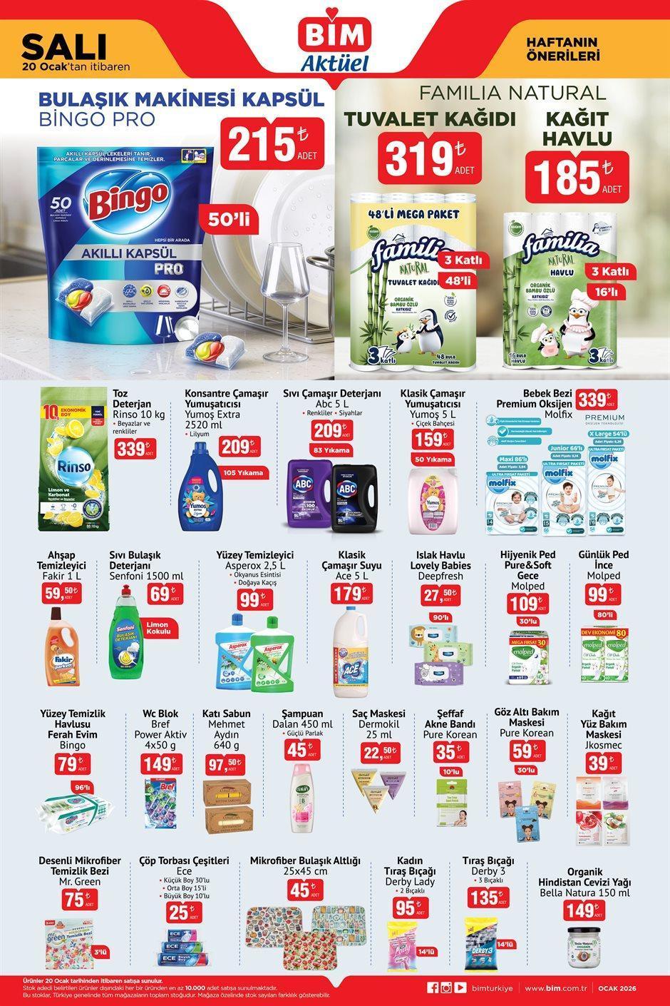 BİM 20 OCAK SALI AKTÜEL KATALOĞU