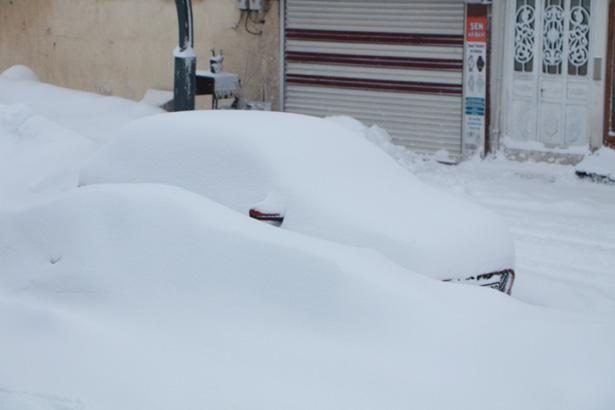2 gün durmadan yağdı, ilçede hayat durdu: Evler, sokaklar ve arabalar kara gömüldü