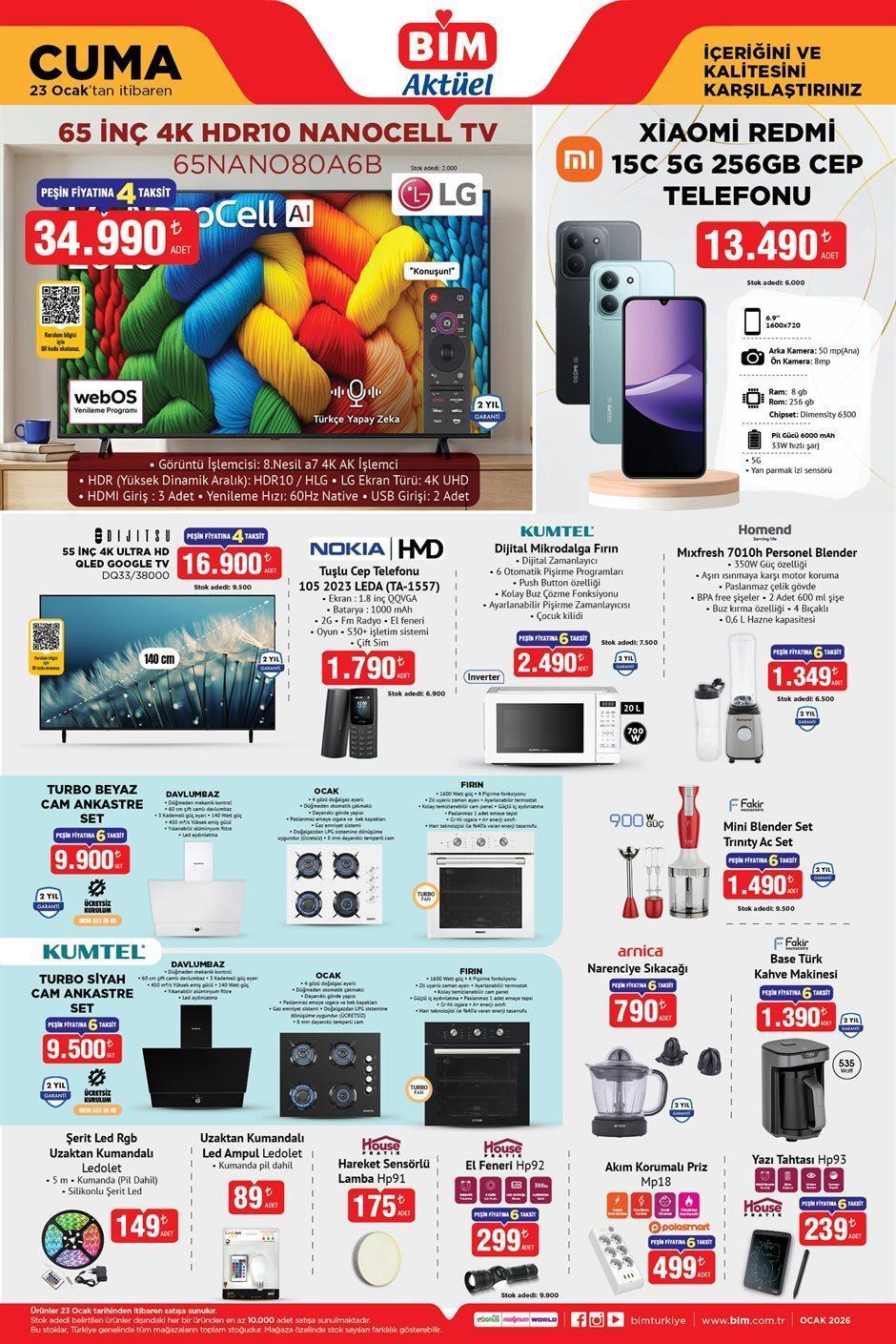 23 OCAK CUMA BİM AKTÜEL KATALOĞU