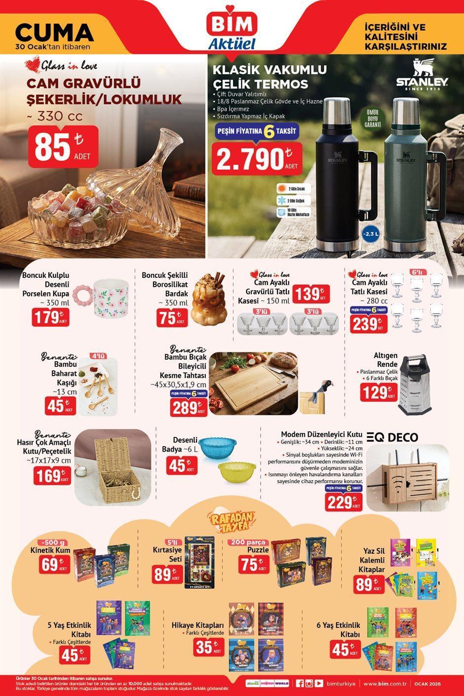 30 OCAK CUMA BİM AKTÜEL KATALOĞU