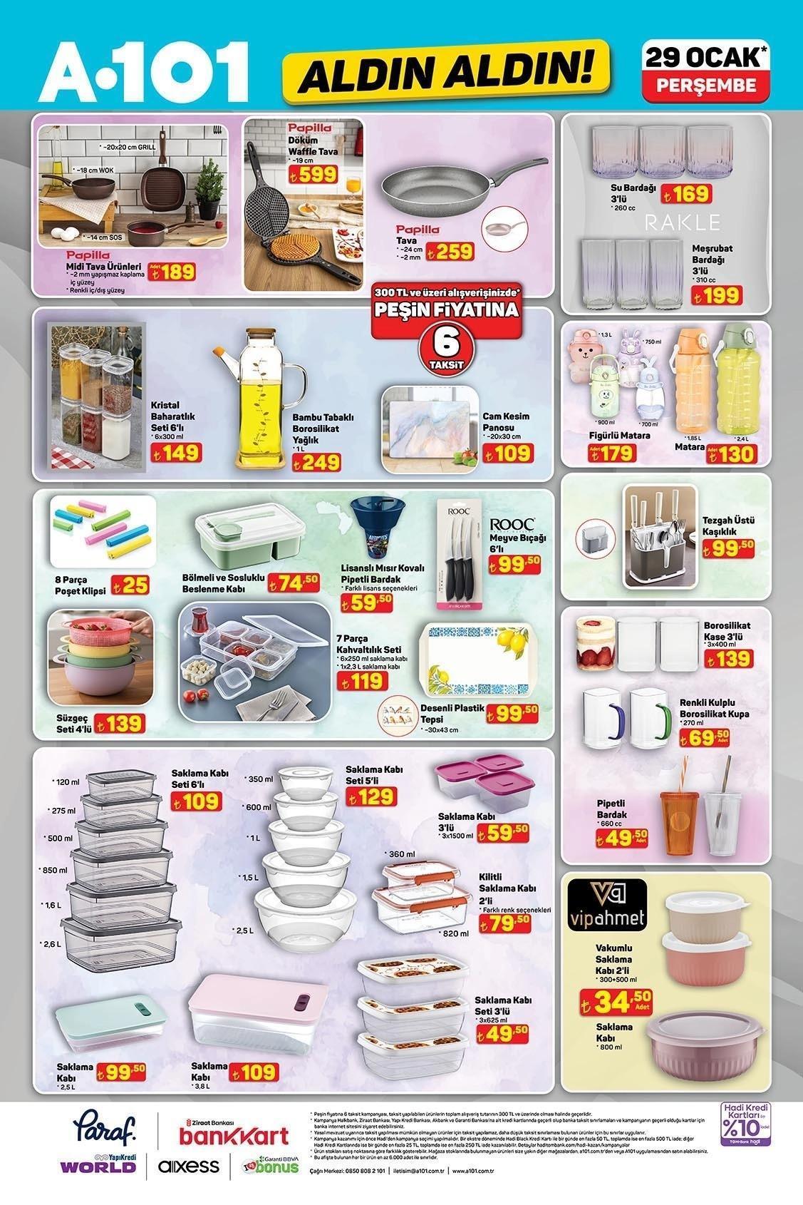 29 OCAK A101 ALDIN ALDIN AKTÜEL KATALOĞU